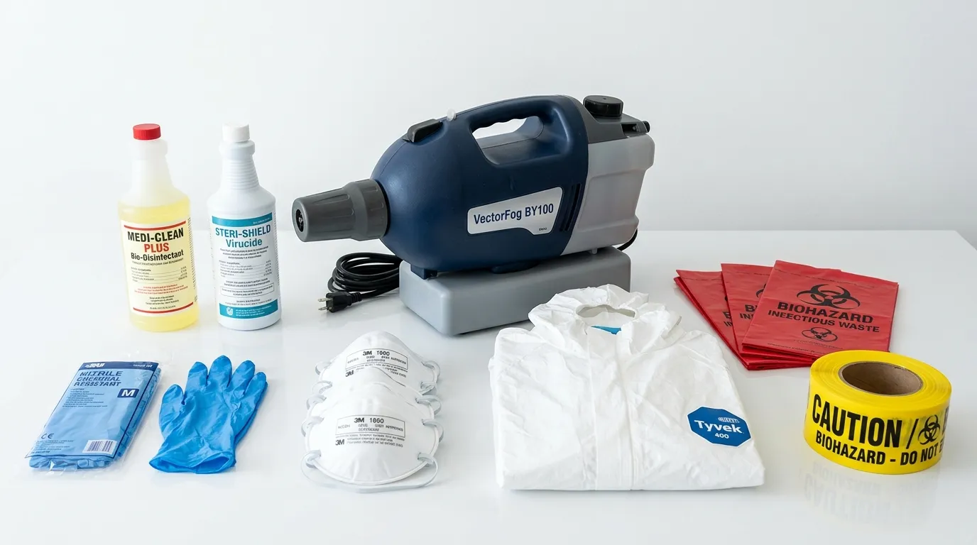 Professional biohazard remediation crew working in Winterville